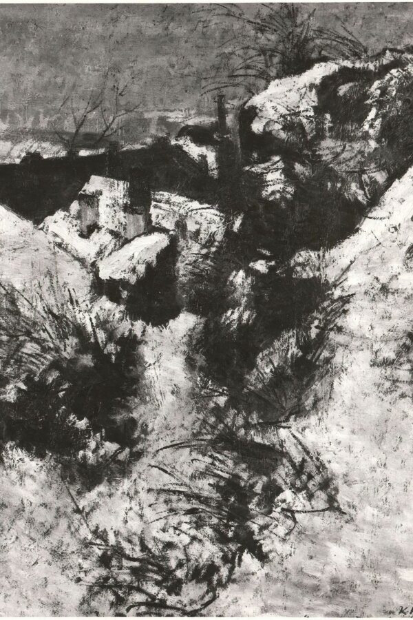 Karel Holan, Strž před sněhem, 1942, olej, plátno, 99,5x80cm